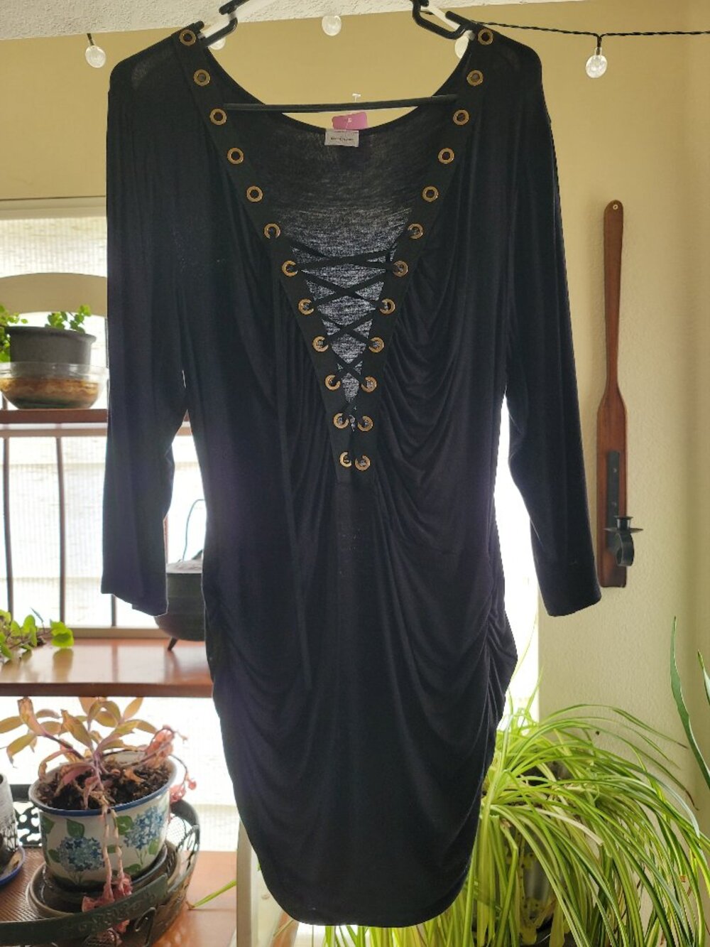 Racy lace up shirt/dress